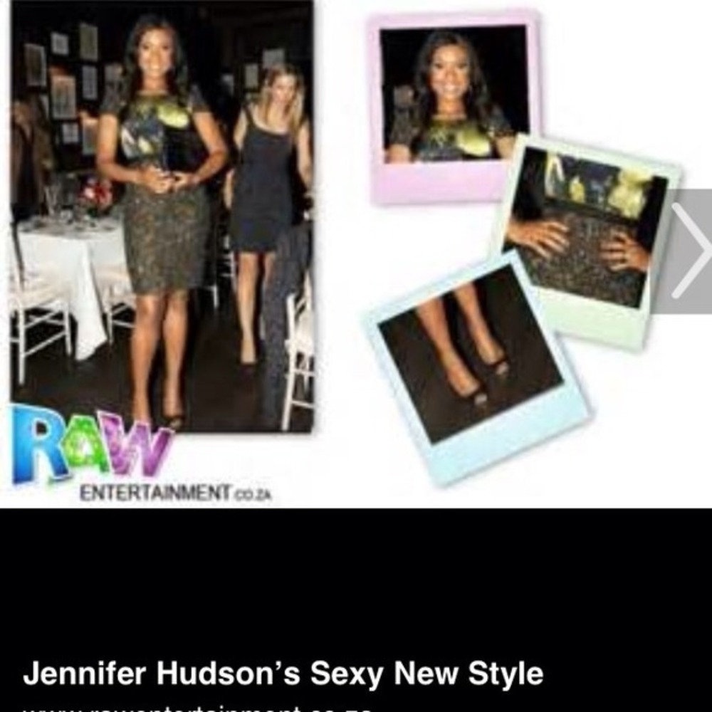 Elie Tahari abstract green tweed midi dress, as seen on Jennifer Hudson EUC - Picture 5 of 5